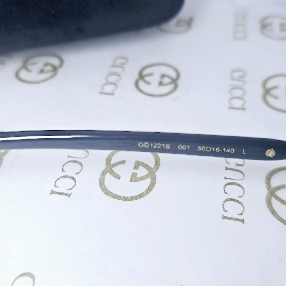 Gucci Black and Gold Unisex Sunglasses GG1221S 001 - Picture 12 of 16